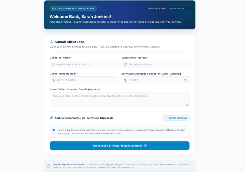 Trudi Schuurhof Realtor Partner Portal Lead Submission Form